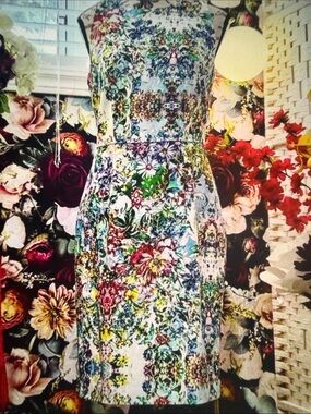 Floral Print Sleeveless Sheath Dress - Multi